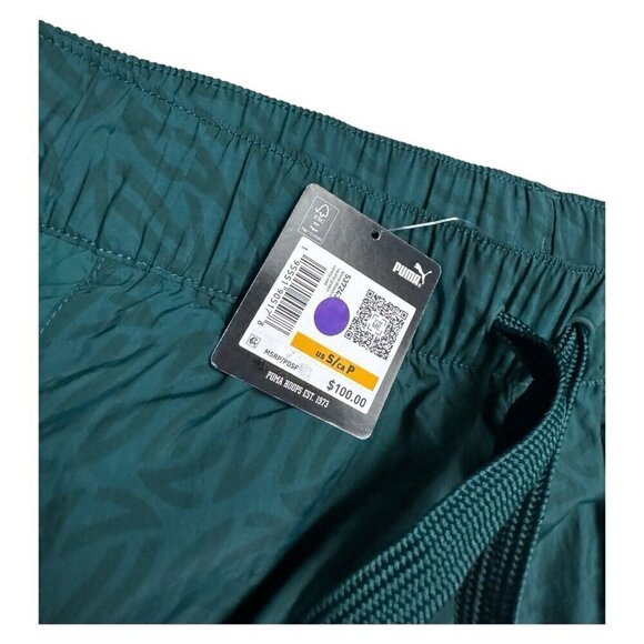 PUMA HOOPS Basketball Lined TEARAWAY Snap-Up Splash Track Activewear Pants Small - Picture 2 of 9